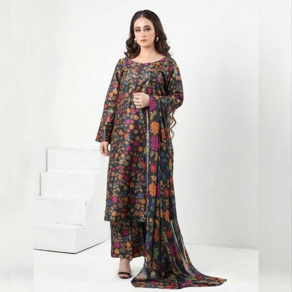 Nisa Dark Smoky Grey Black Lawn'23 D#4B02