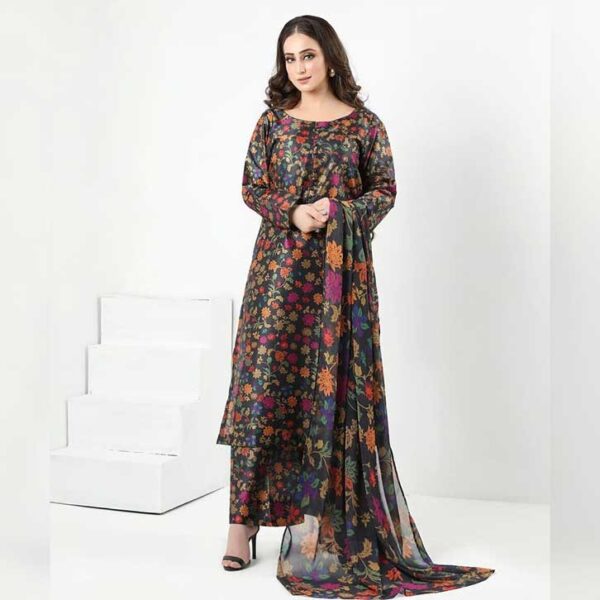 Nisa Dark Smoky Grey Black Lawn'23 D#4B02 - Image 3